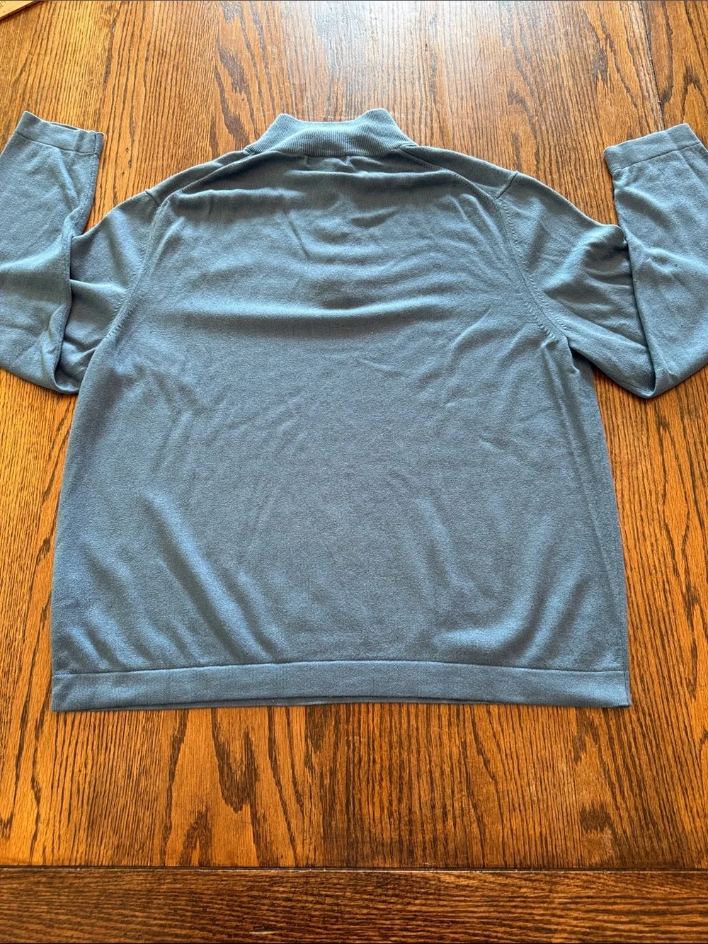 Banana Republic Silk Cashmere Mock Neck Henley Sweater XL Blue Pullover